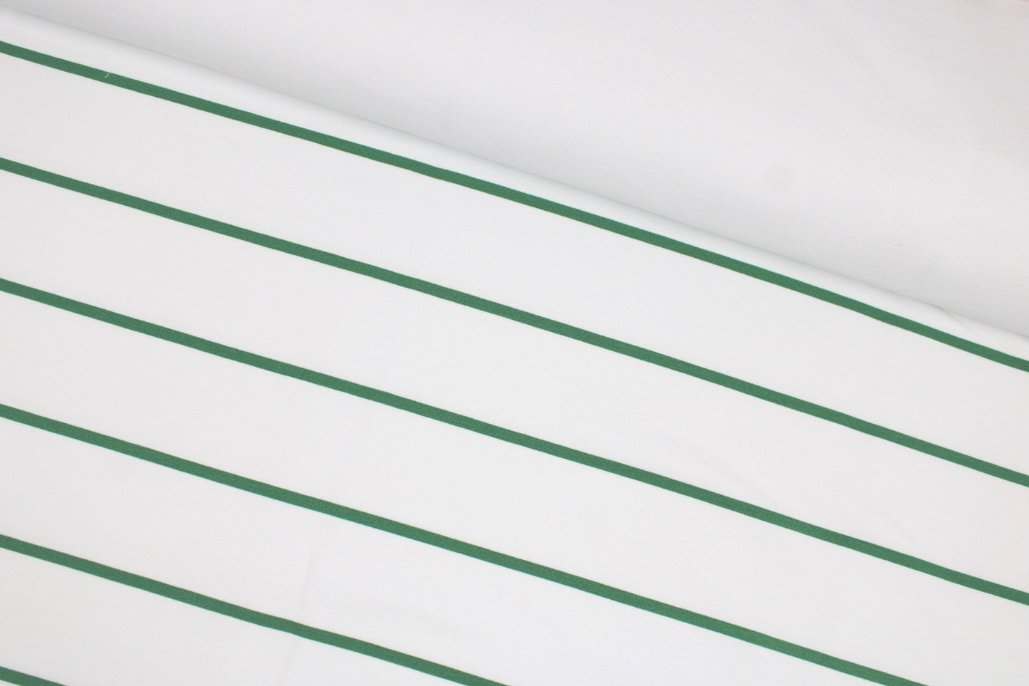 Modal Sweat Panelstoff Lineas mit Streifen in Grün auf Weiß quer