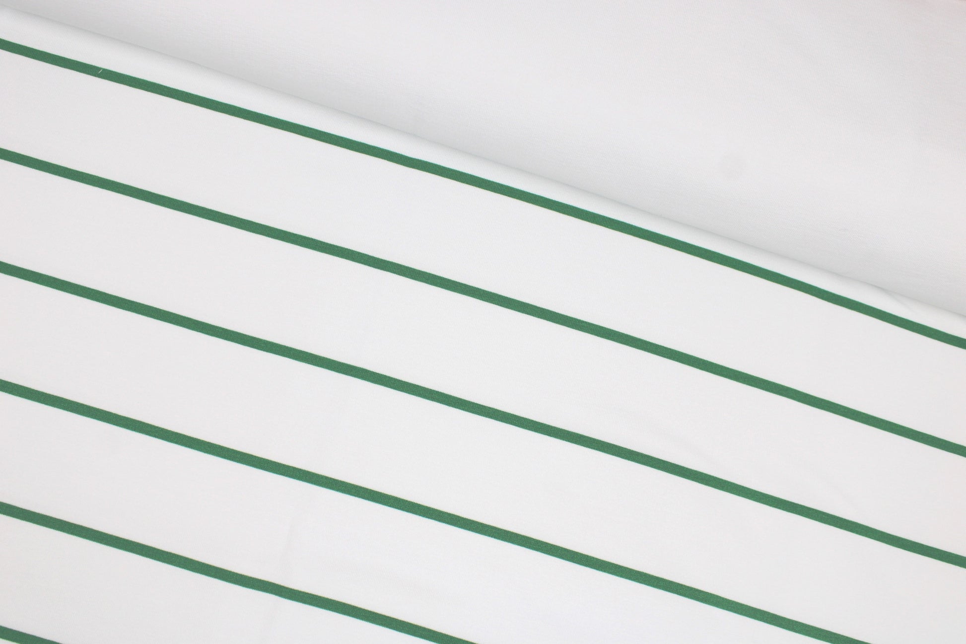 Modal Sweat Panelstoff Lineas mit Streifen in Grün auf Weiß quer