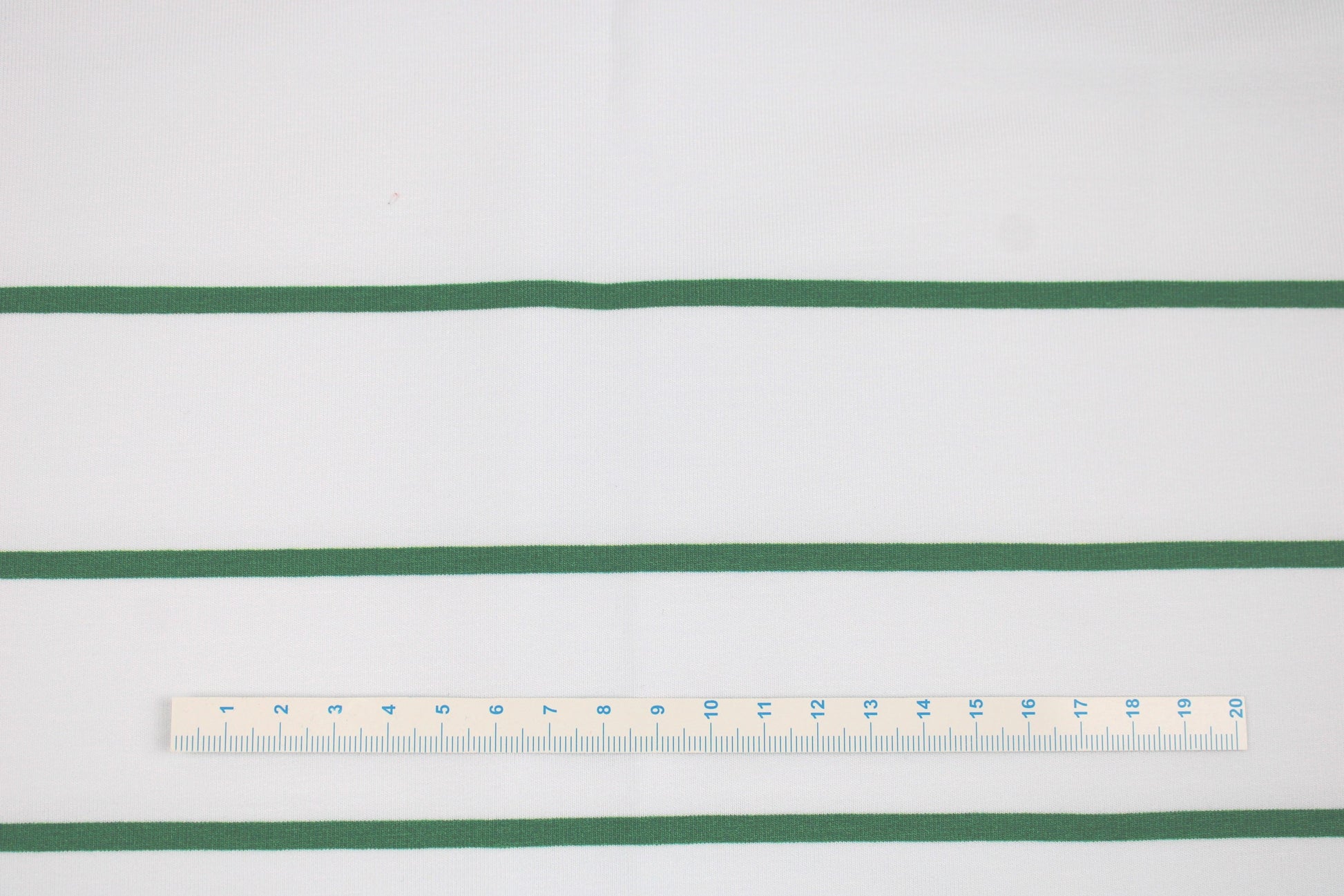 Modal Sweat Panelstoff Lineas mit Streifen in Grün auf Weiß Maßstab