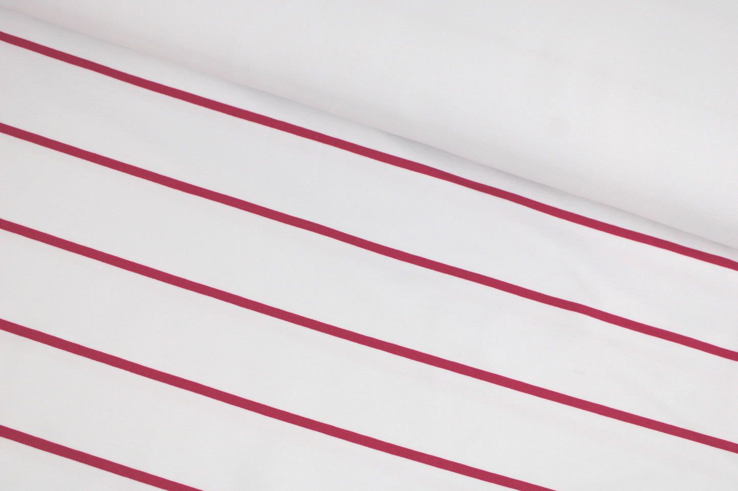 Modalsweat-Panel Lineas mit Streifen in Pink auf weißem Grund quer