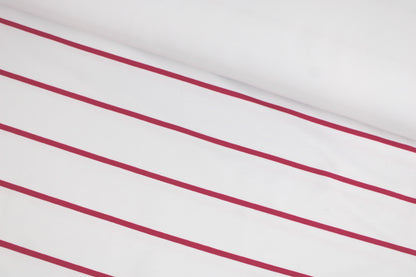 Modalsweat-Panel Lineas mit Streifen in Pink auf weißem Grund quer