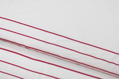 Modalsweat-Panel Lineas mit Streifen in Pink auf weißem Grund quer