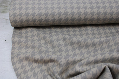 Jacquardjersey mit Hahnentrittmuster in Beige und Taupe Ballenansicht