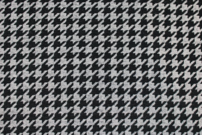 Weicher Jacquardjersey mit Hahnentrittmuster in Grau meliert und Schwarz Detailbild