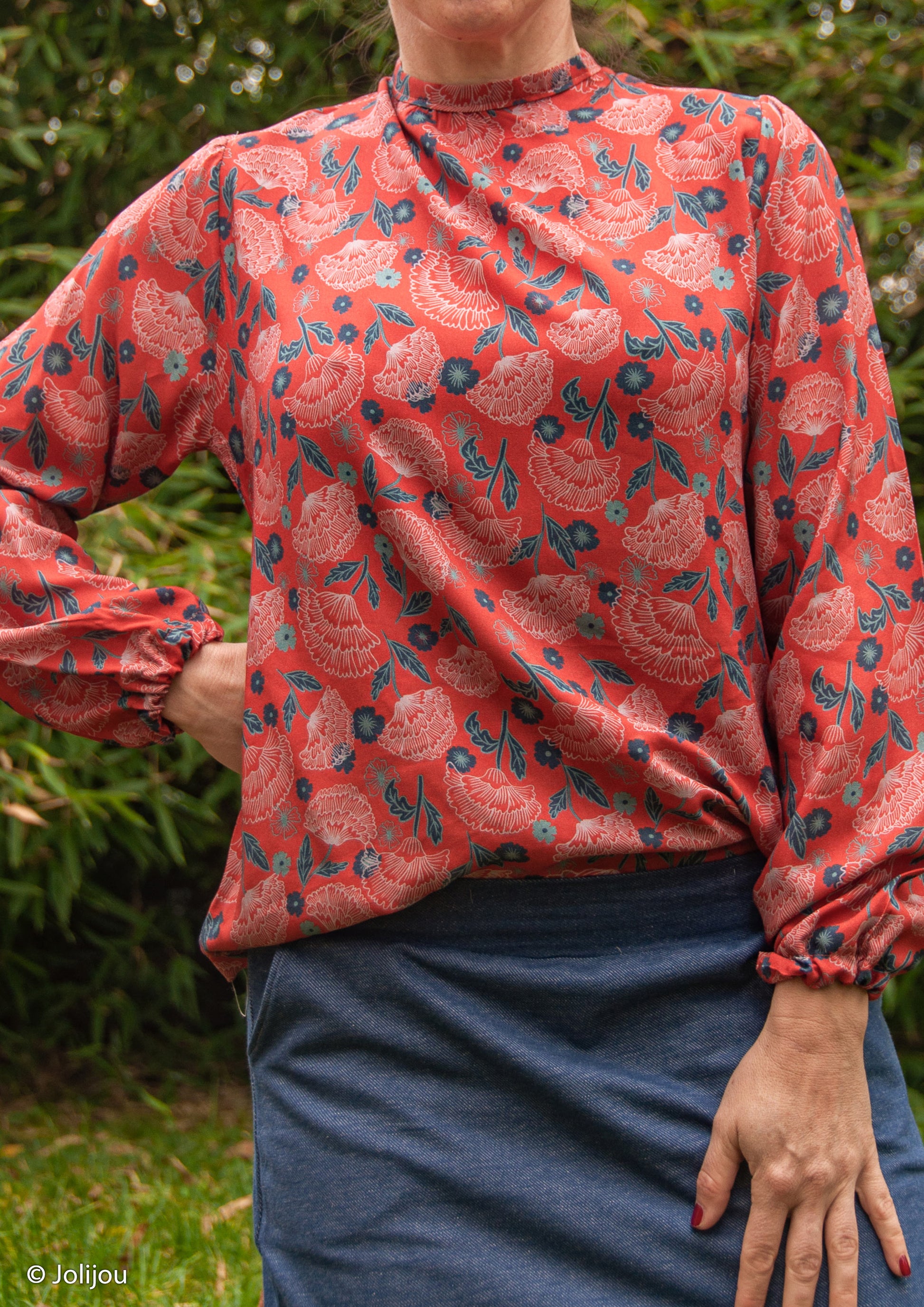 Dunkelblauer Baumwolljersey Austin in Jeansoptik als Rock vernäht