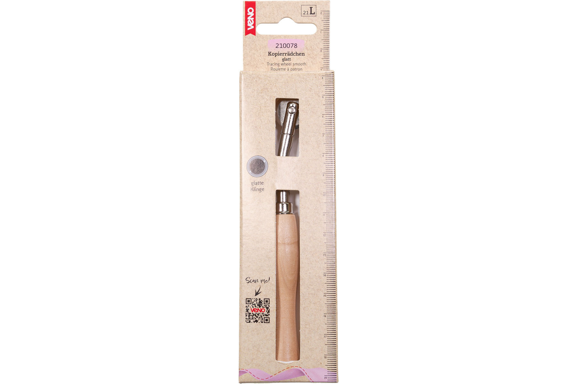 Kopierrächen glatt mit Holzgriff verpackt
