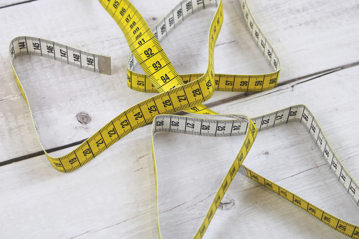 Maßband 150cm - gelb/weiß