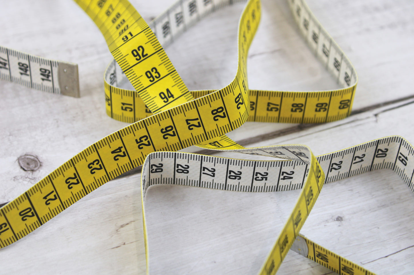 Maßband 150cm - gelb/weiß