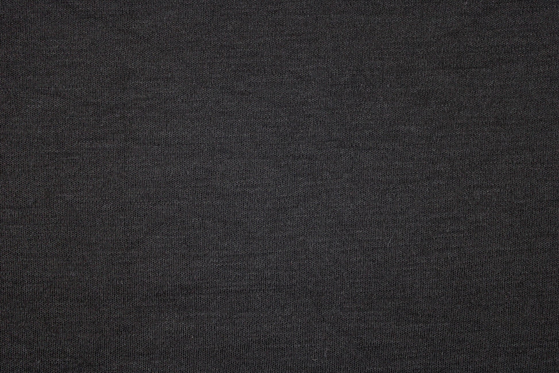 Merinostrickstoff Wolljersey in uni Schwarz Detailbild