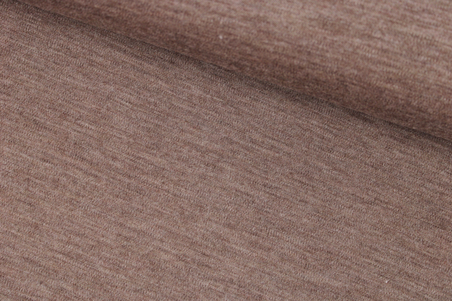 Merinostrick Wolljersey Dunkelbeige meliert quer