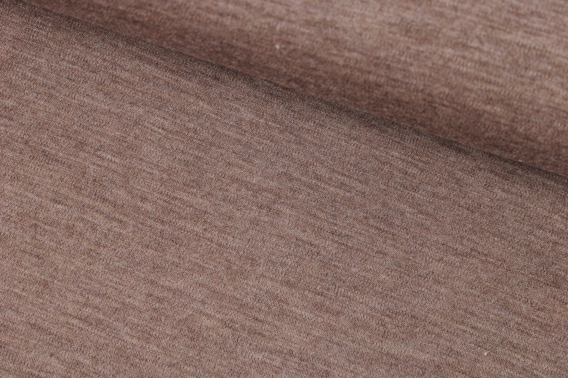 Merinostrick Wolljersey Dunkelbeige meliert quer