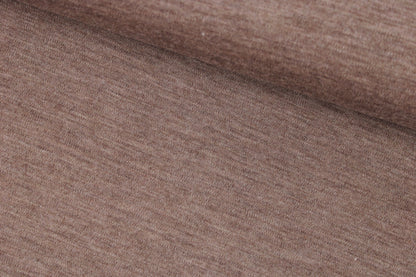 Merinostrick Wolljersey Dunkelbeige meliert quer