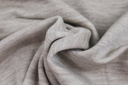 Wolljersey Merinostrickstoff Dunkelbeige meliert gedreht