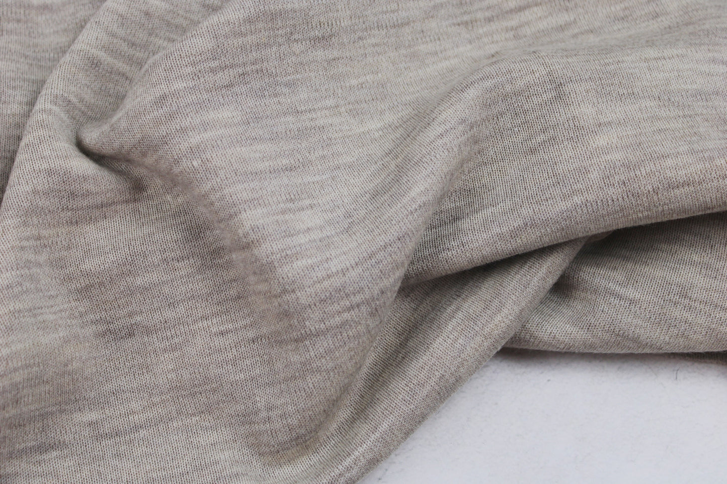 Wolljersey Merinostrickstoff Dunkelbeige meliert