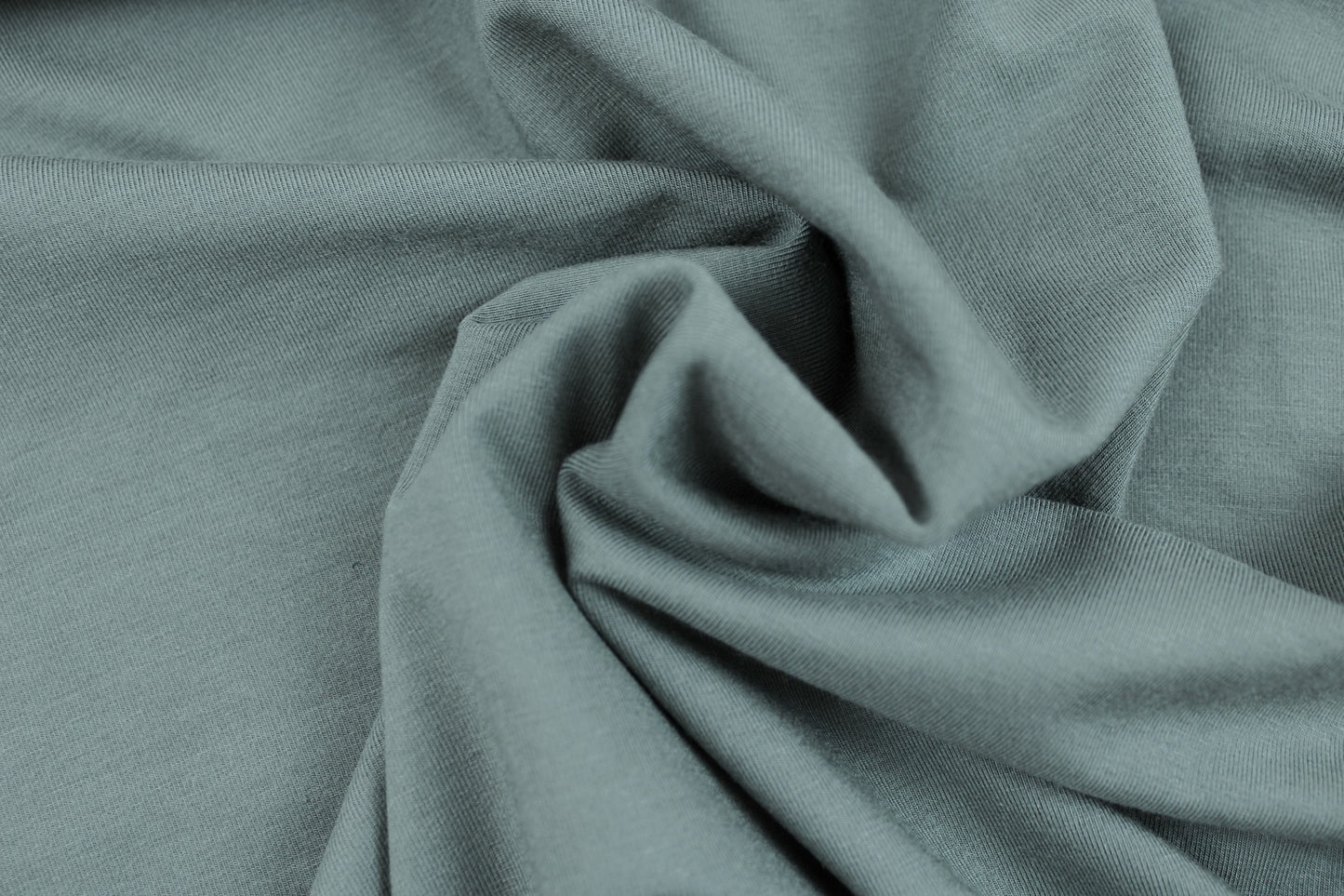 Weicher Modaljersey in uni Graugrün gedreht