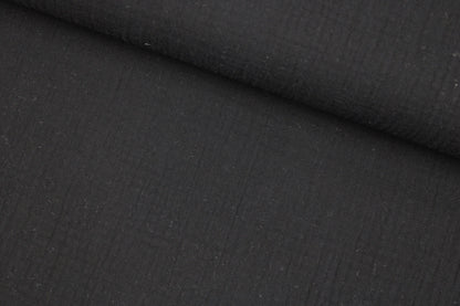 Musselinstoff Jenke in uni schwarz quer