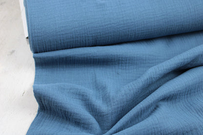 Musselinstoff Jenke uni jeansblau Ballenansicht