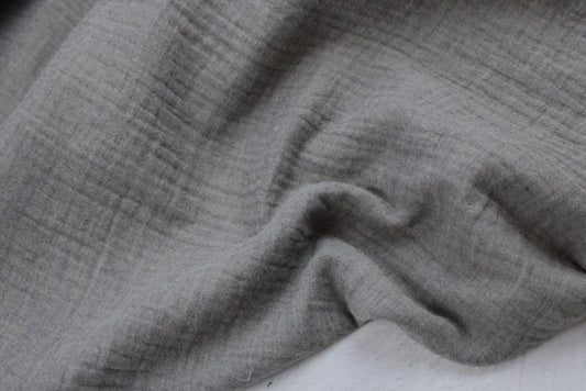 Musselinstoff in Grau Beige meliert