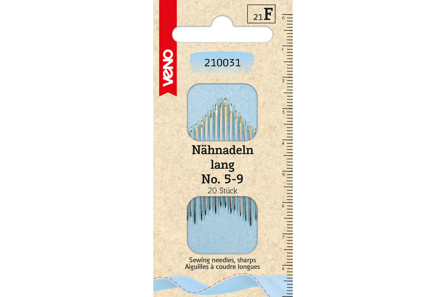Nähnadeln lang No.5-9, 20 Stück
