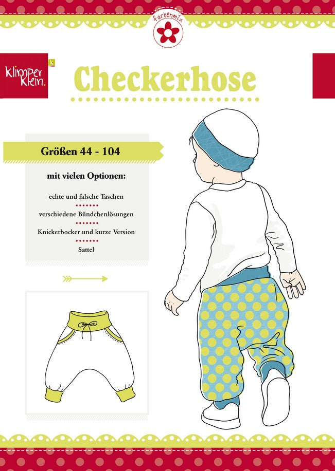 Papierschnittmuster Checkerhose/Pumphose von klimperklein