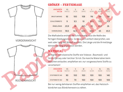 Schnittmuster Boyfriendshirt Amy von Studio Schnittreif Materialverbrauch