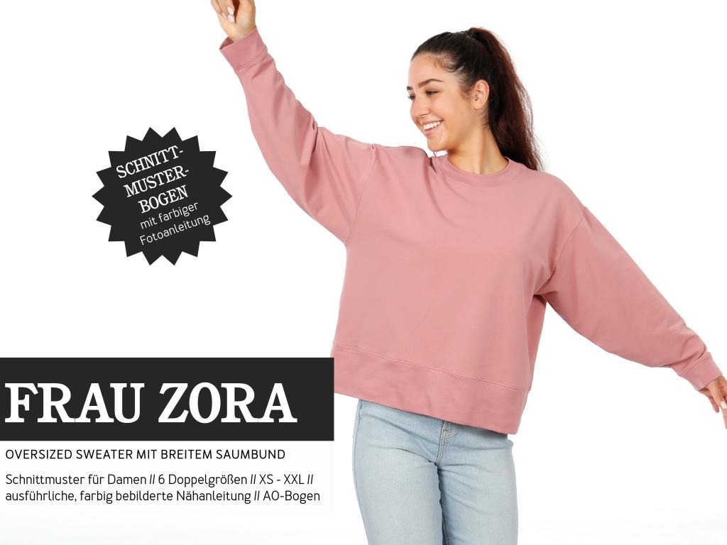 Papierschnittmuster Oversized Sweater Frau Zora von Studio Schnittreif