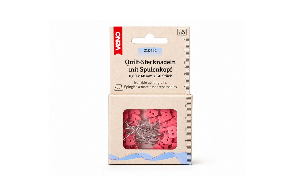 Quilt-Stecknadeln mit Spulenkopf in Rosa
