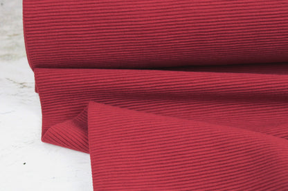 Rippjersey Bergen in uni burgundy Ballenansicht