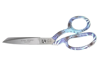 Schneiderschere von 20cm in Metall bunter blauer Griff