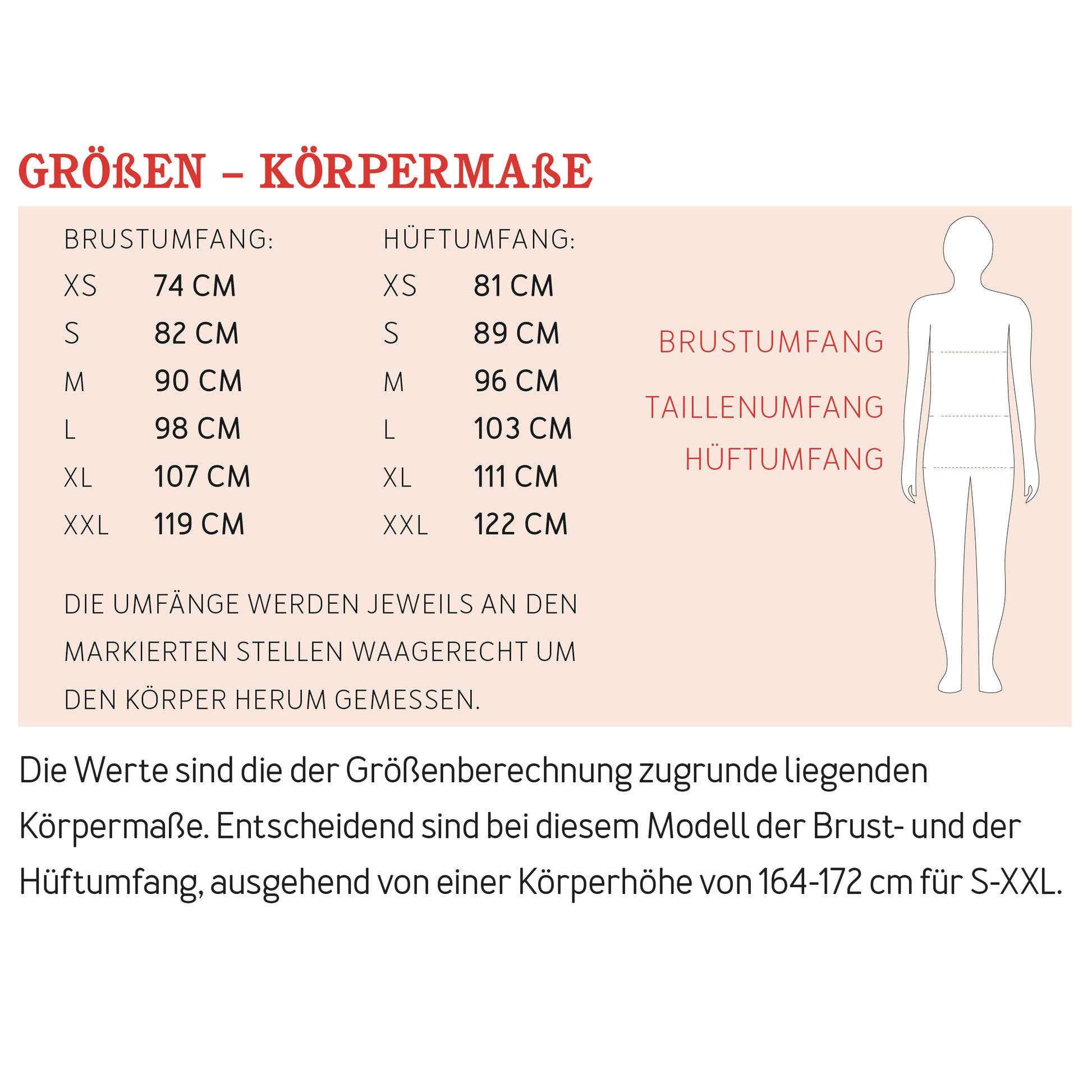 Schnittmuster Frau Konni Kleid mit großen Taschen Maßtabelle