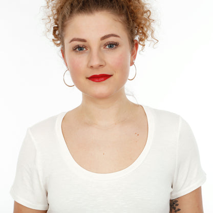 Schnittmuster für das Basicshirt Frau Anica von Studio Schnittreif Ausschnittdetail