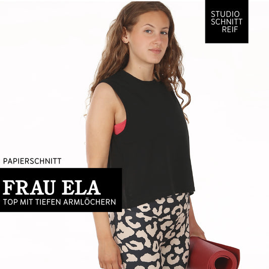 Papierschnittmuster sportliches Top Frau Ela von Studio Schnittreif