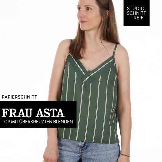 Schnittmuster Frau Asta Top mit V-Ausschnitt