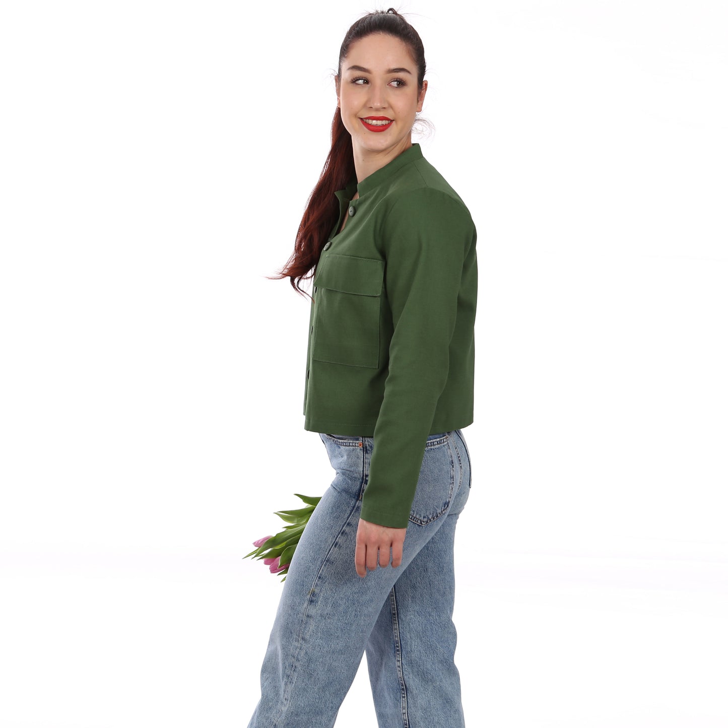 Schnittmuster Frau Cleo kurze Jacke mit Stehkragen