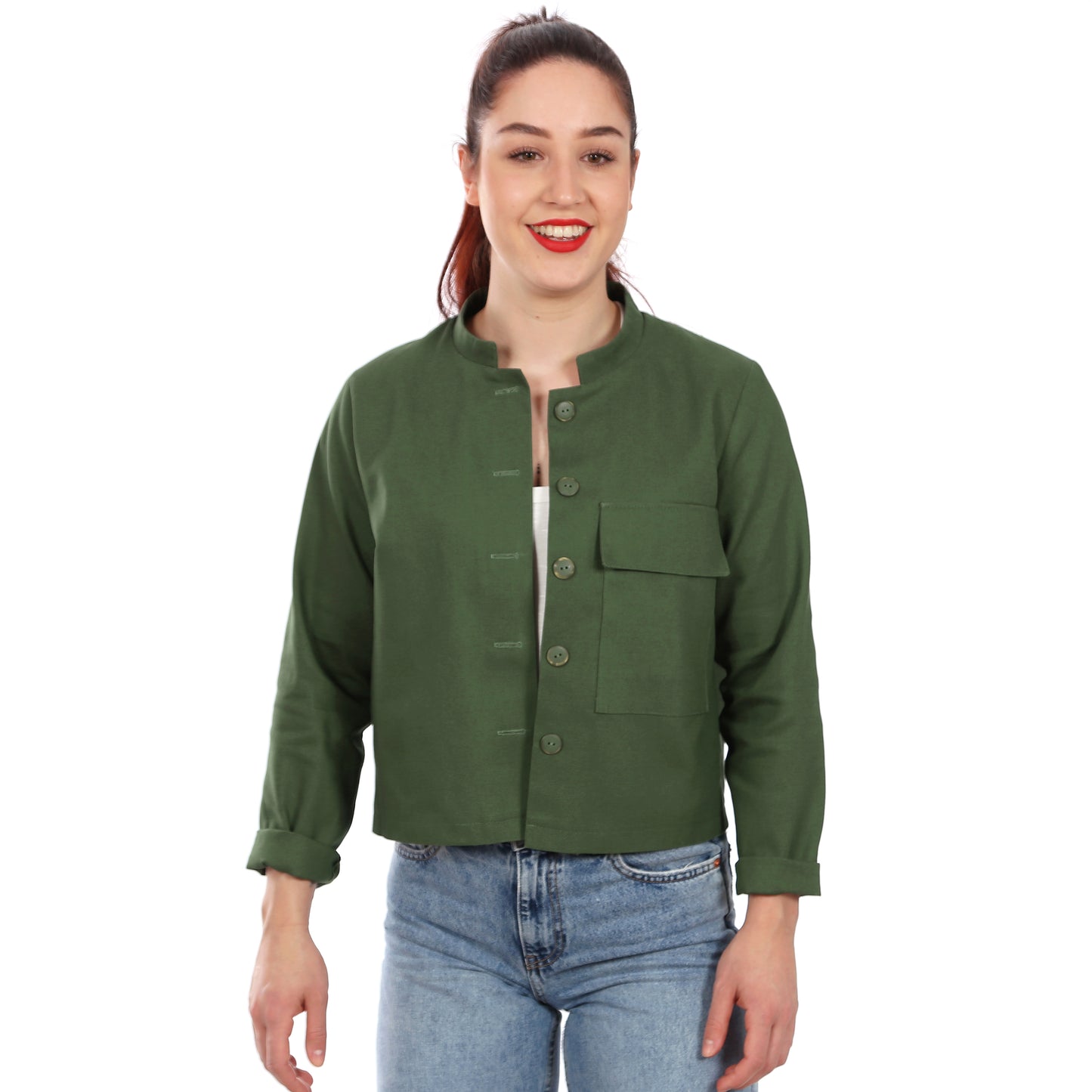 Schnittmuster Frau Cleo kurze Jacke mit Stehkragen