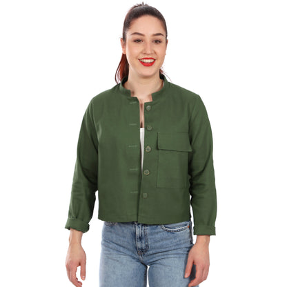 Schnittmuster Frau Cleo kurze Jacke mit Stehkragen