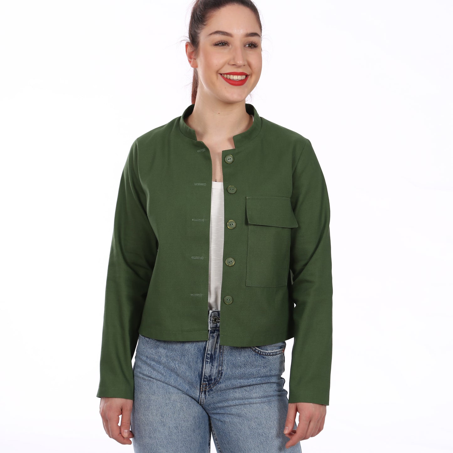 Schnittmuster Frau Cleo kurze Jacke mit Stehkragen