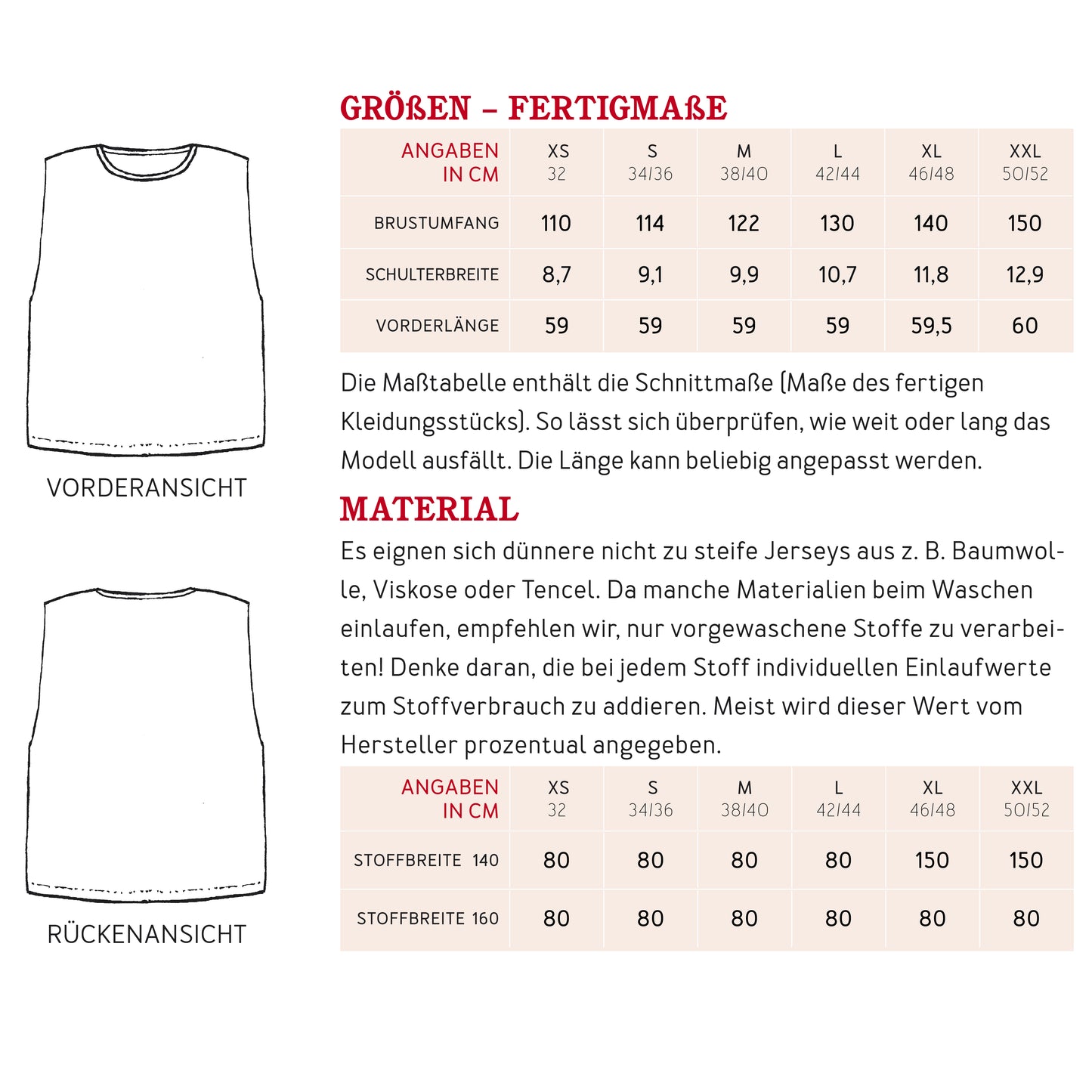 Schnittmuster Frau Thea Top mit tiefem Armloch Stofferbrauch