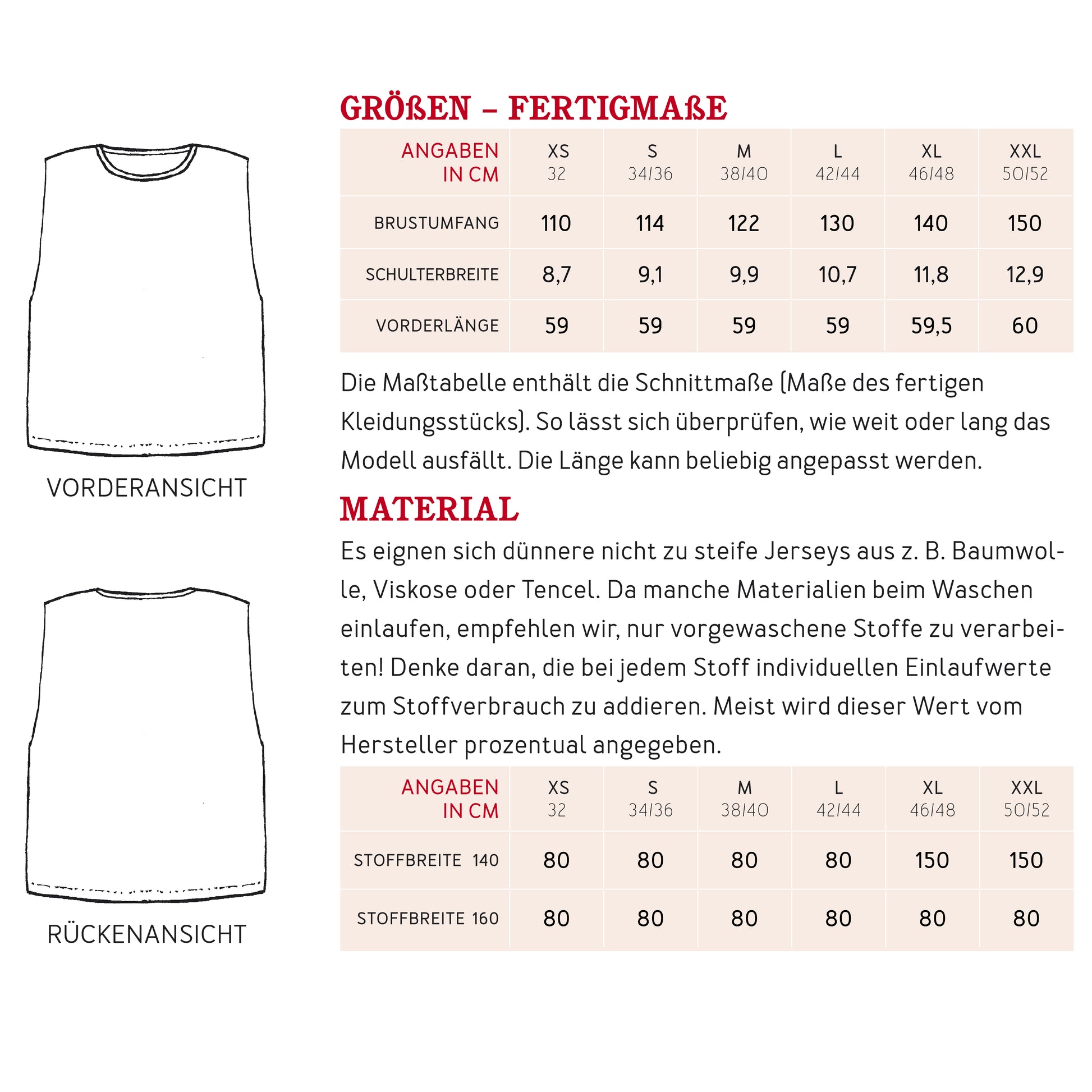 Schnittmuster Frau Thea Top mit tiefem Armloch Stofferbrauch