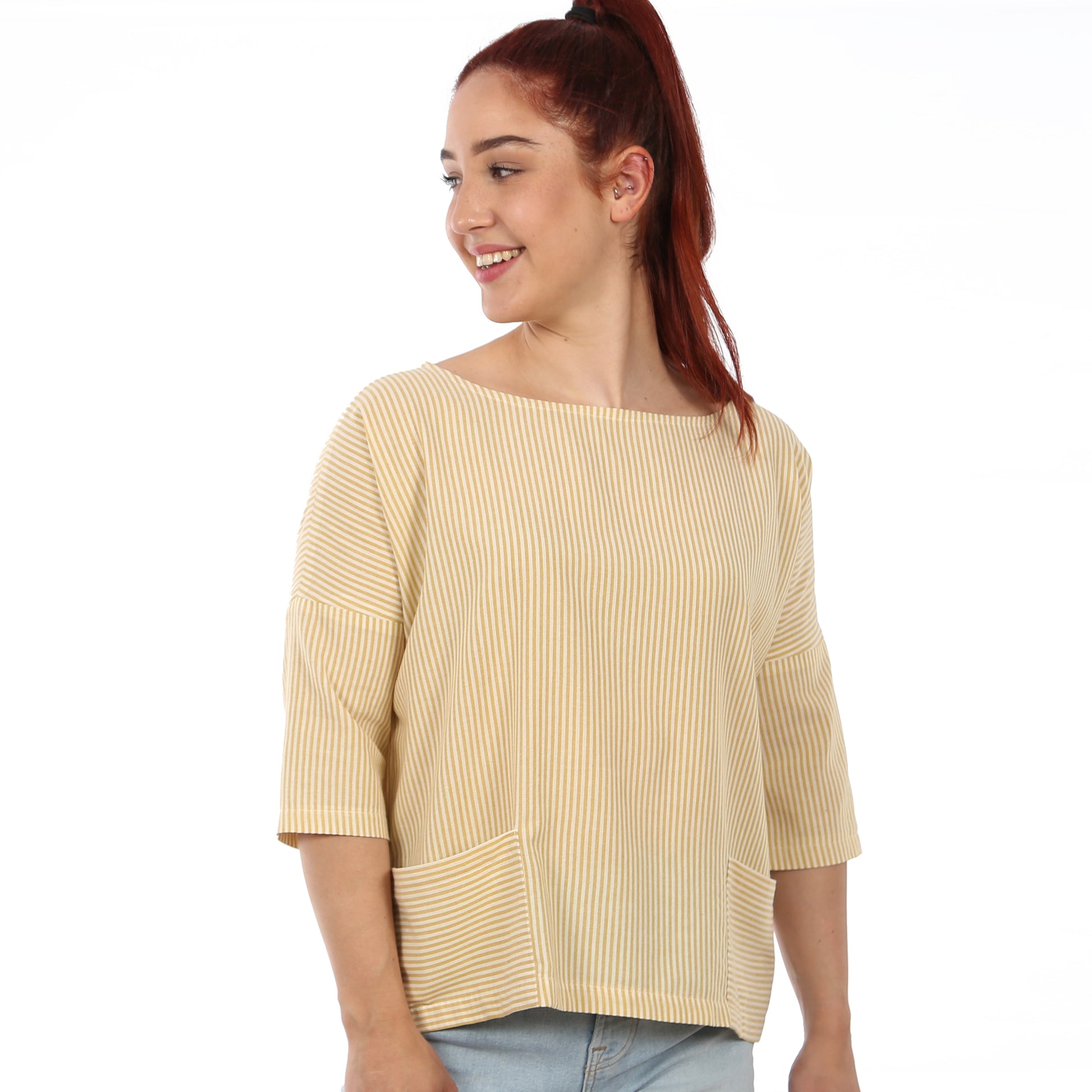 Schnittmuster kurze Bluse mit Taschen Frau Aiko von Studio Schnittreif