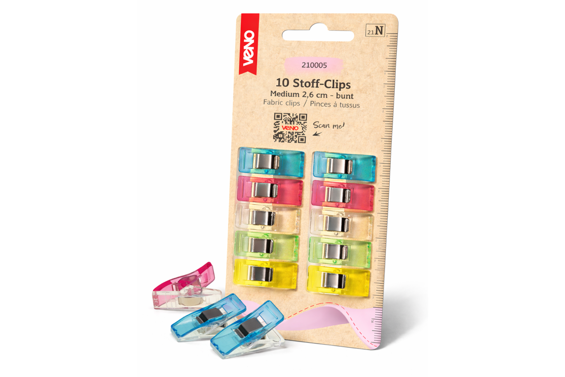 10 Stoffklammern Bunt