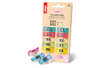 10 Stoffklammern Bunt