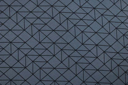 Jeansblauer Sweatstoff mit Linienmuster Detailbild