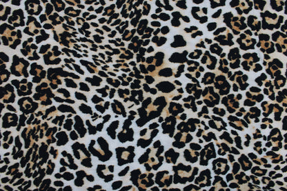 Viskosecrepe Stoff mit klassischem Leoprint in Beigetönen Detailbild