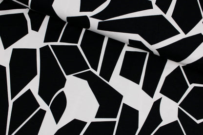 Viskosejersey Odd Puzzle in Schwarz, Weiß von mind the maker quer