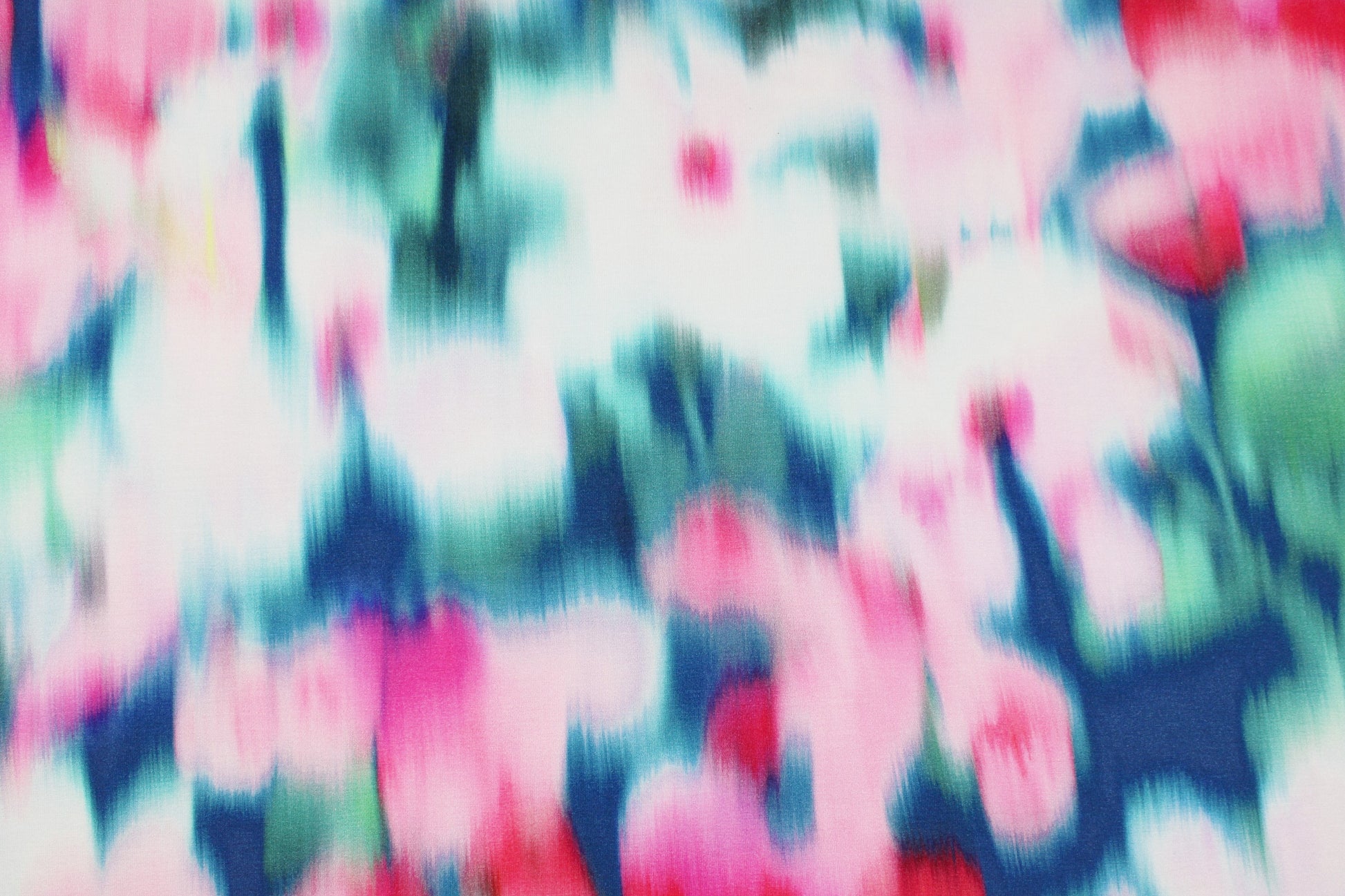 Viskosejersey Sizilien mit abstraktem Blumenmuster in Petrol und Pink Detailbild
