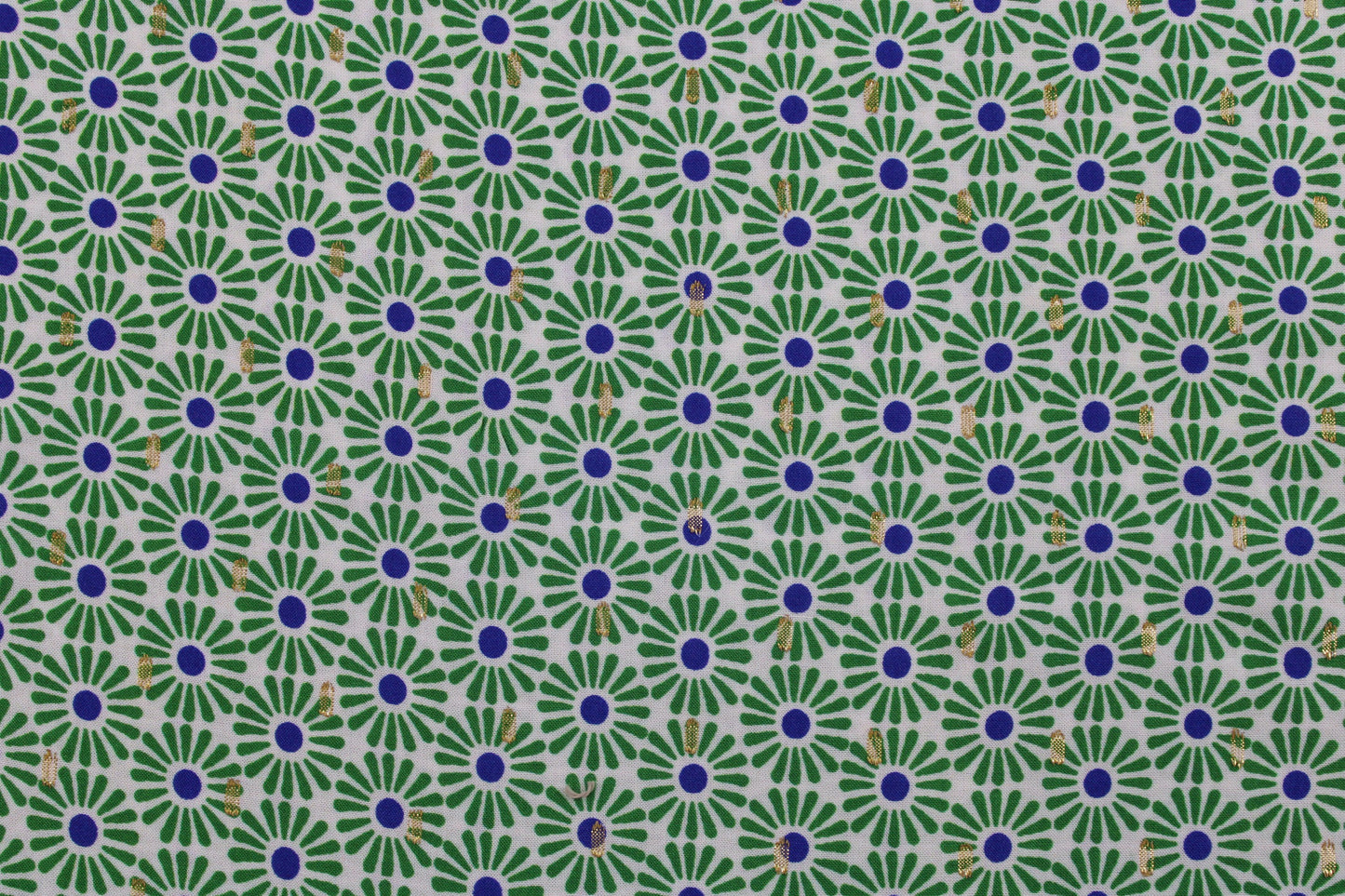 Fließender Viskosestoff mit Blumemuster in Grün Detailbild