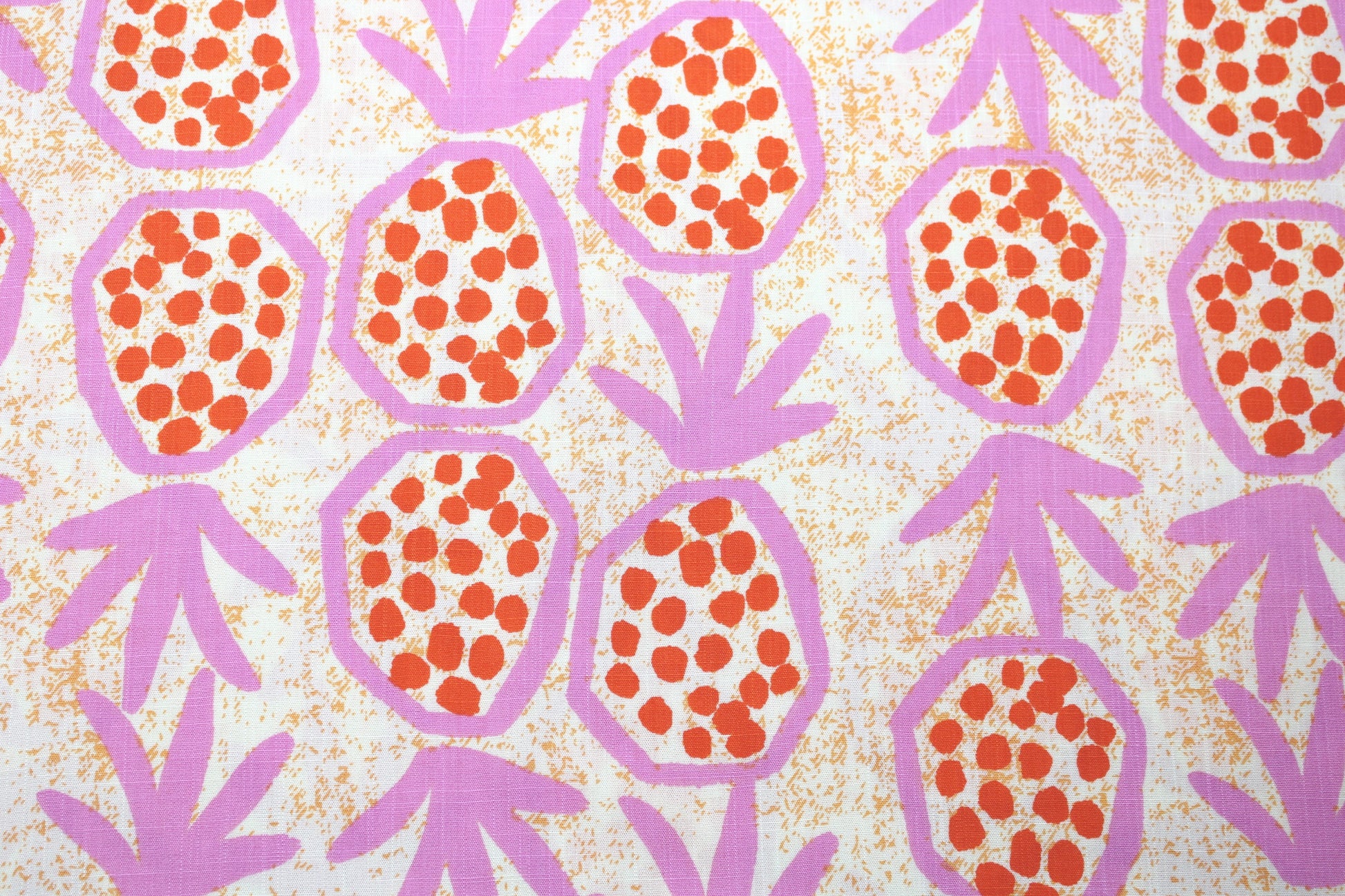 Viskosestoff in Leinenoptik mit Ananas Detailbild