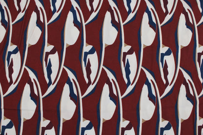 Weicher Viskosestoff mit leichterm Stretchanteil mit Retro-Blumenmuster Detailbild