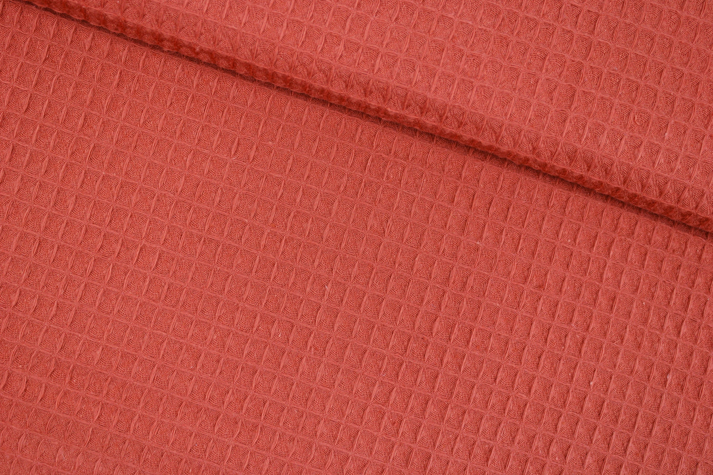 Waffelpique Nelson in uni Terracotta quer